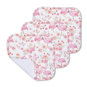 Flamingos Organic Wash Cloths - 3 Pack - Snuggle Hunny