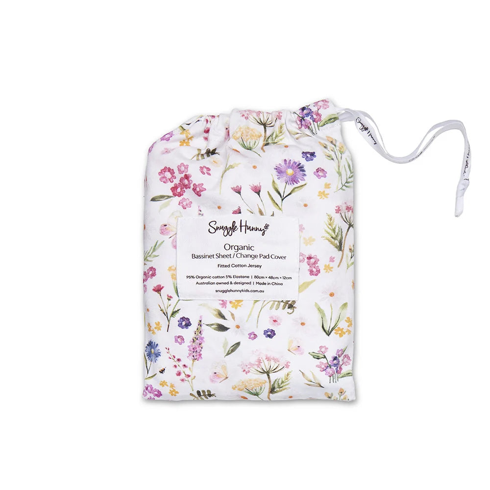 Gracie Organic Bassinet Sheet / Change Pad Cover - Snuggle Hunny