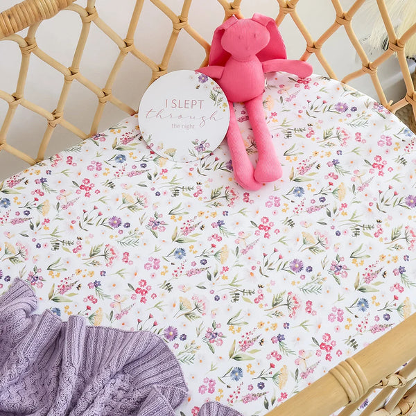 Gracie Organic Bassinet Sheet / Change Pad Cover - Snuggle Hunny