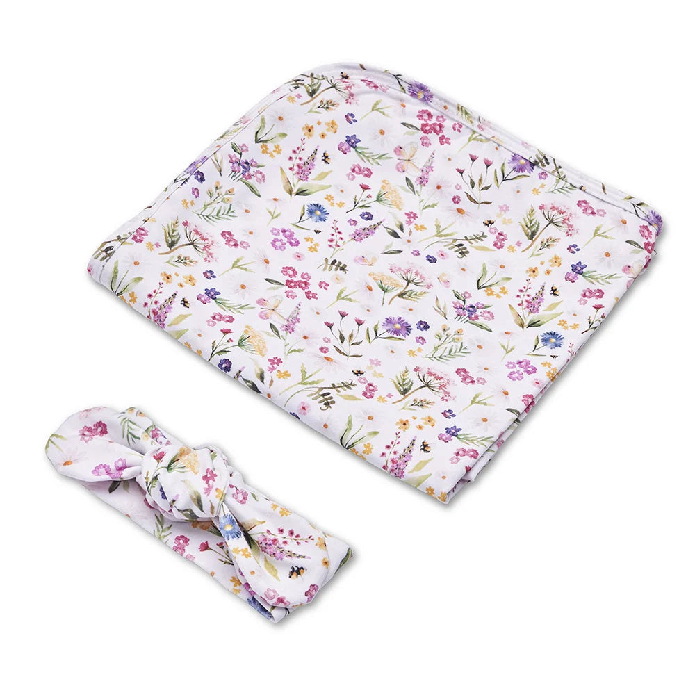 Gracie Organic Jersey Wrap & Topknot Set - Snuggle Hunny