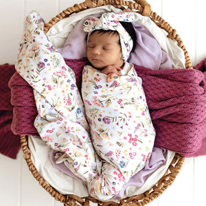 Gracie Organic Jersey Wrap & Topknot Set - Snuggle Hunny