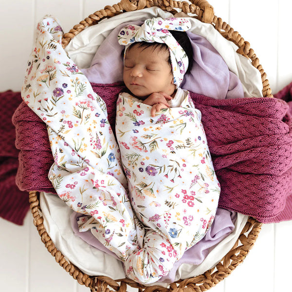 Gracie Organic Jersey Wrap & Topknot Set - Snuggle Hunny