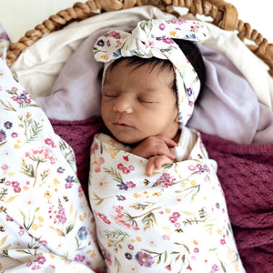 Gracie Organic Jersey Wrap & Topknot Set - Snuggle Hunny