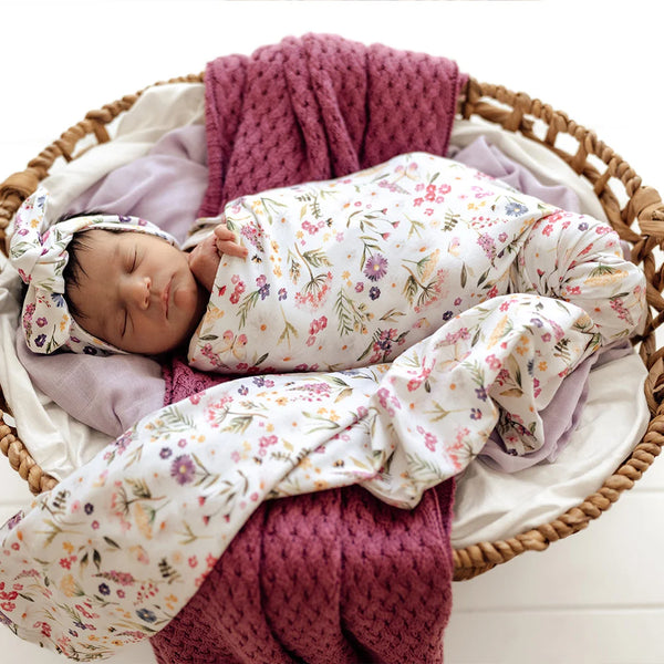 Gracie Organic Jersey Wrap & Topknot Set - Snuggle Hunny