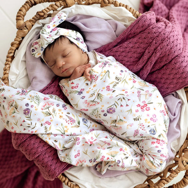 Gracie Organic Jersey Wrap & Topknot Set - Snuggle Hunny