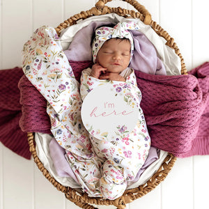 Gracie Organic Jersey Wrap & Topknot Set - Snuggle Hunny