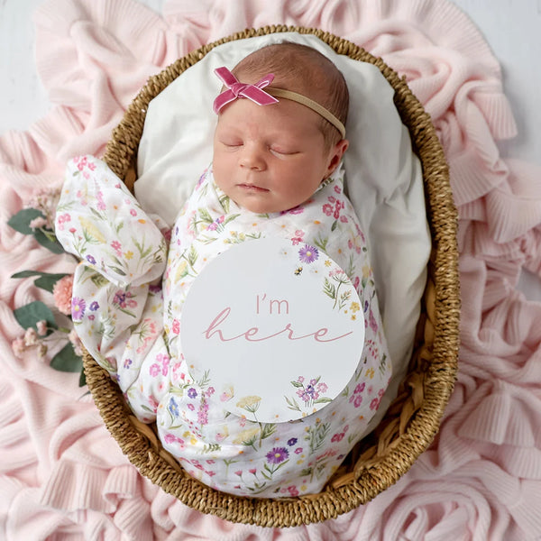 Gracie & Jewel Pink Reversible Milestone Cards - Snuggle Hunny