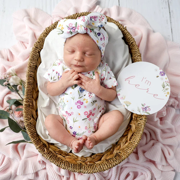 Gracie & Jewel Pink Reversible Milestone Cards - Snuggle Hunny