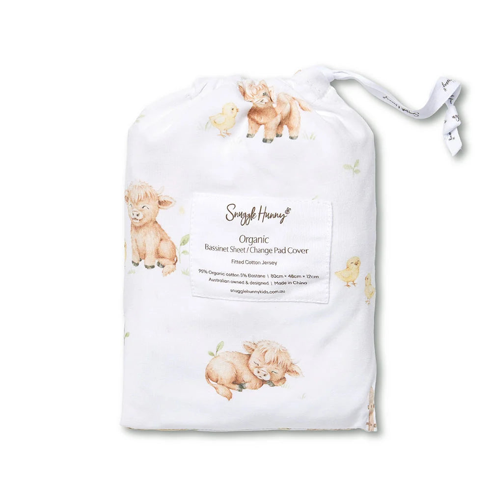 Highland Cows Organic Bassinet Sheet / Change Pad Cover - Snuggle Hunny