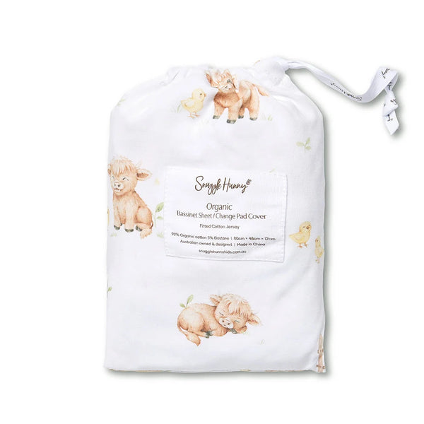 Highland Cows Organic Bassinet Sheet / Change Pad Cover - Snuggle Hunny