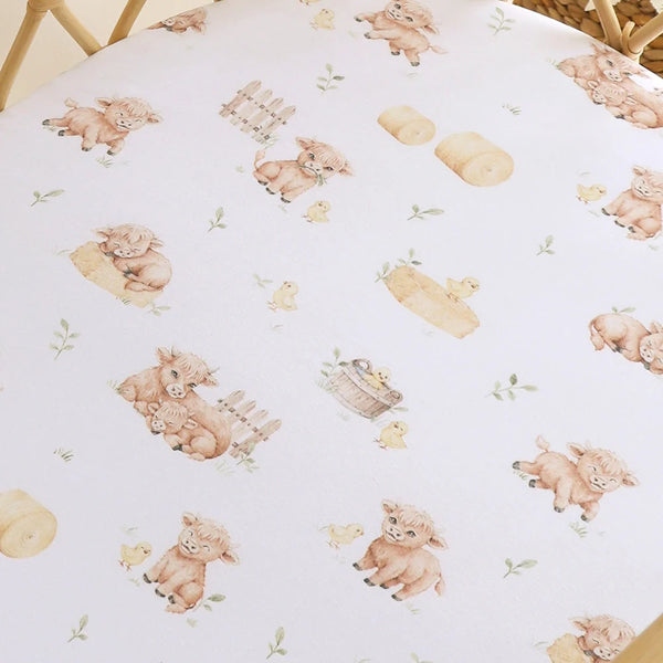 Highland Cows Organic Bassinet Sheet / Change Pad Cover - Snuggle Hunny