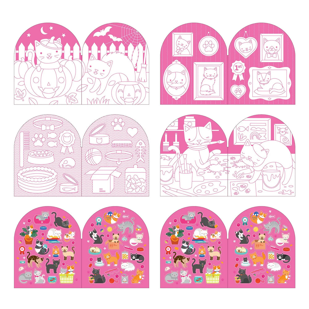 Colouring Book with Stickers - Cats - Petit College