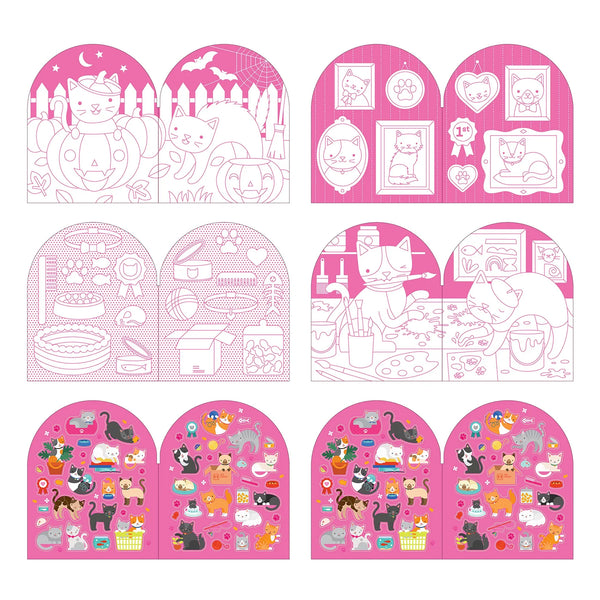 Colouring Book with Stickers - Cats - Petit College