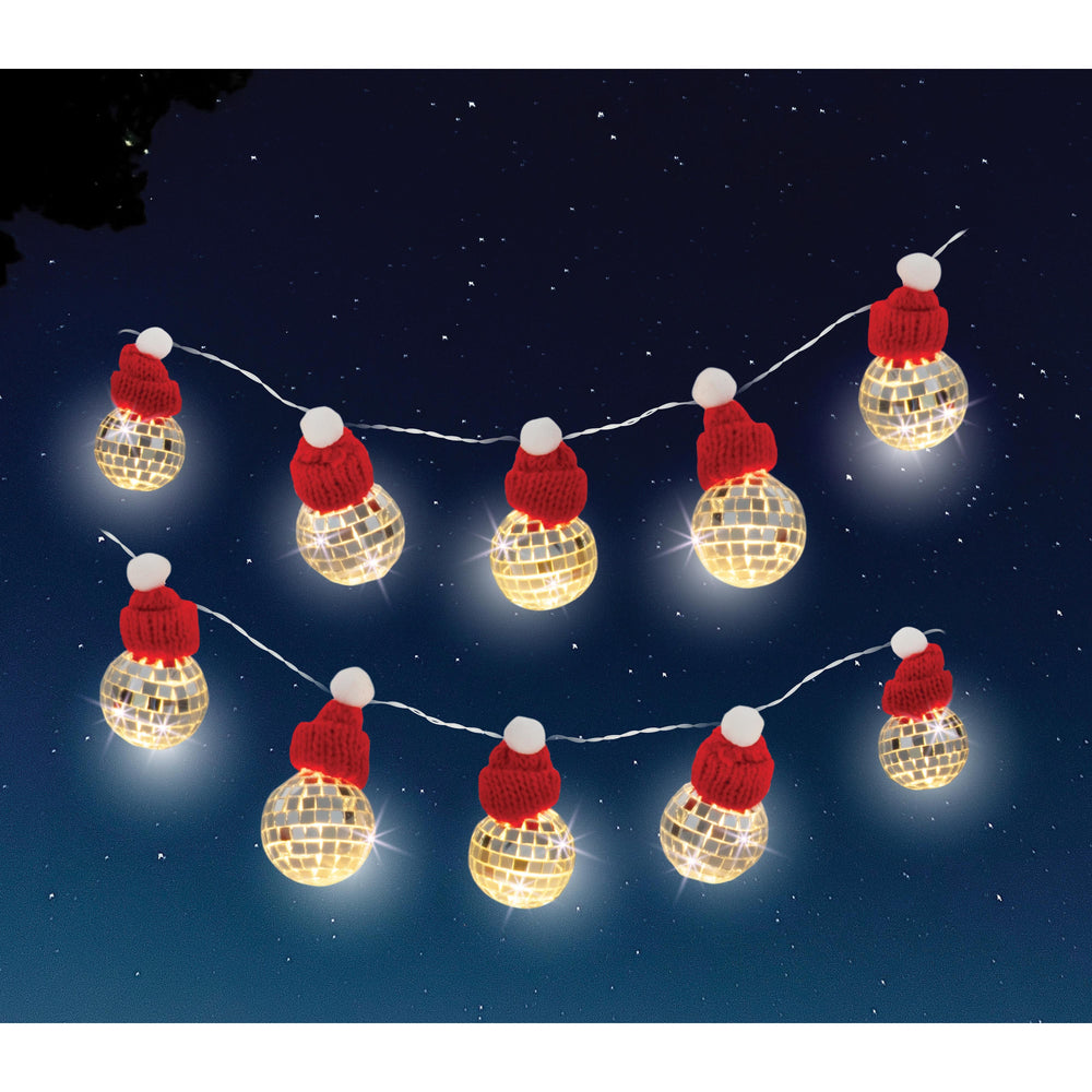 Santa Hat Disco Ball String Lights - IS GIFT