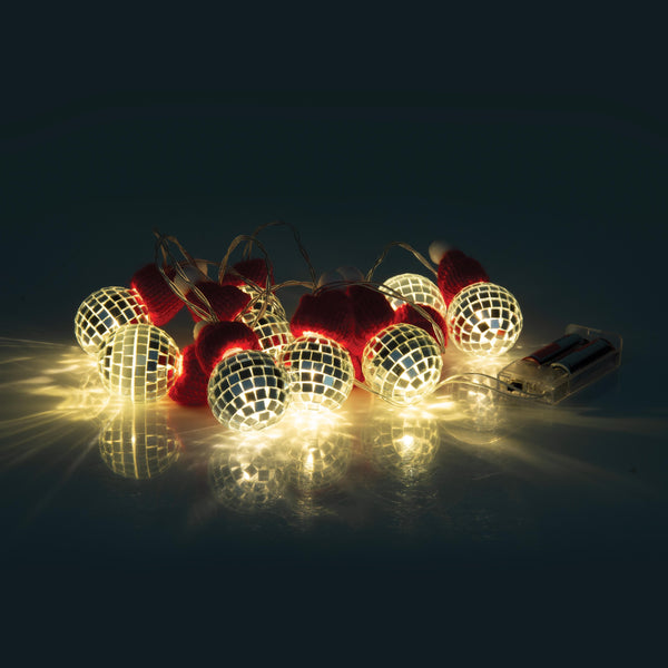 Santa Hat Disco Ball String Lights - IS GIFT