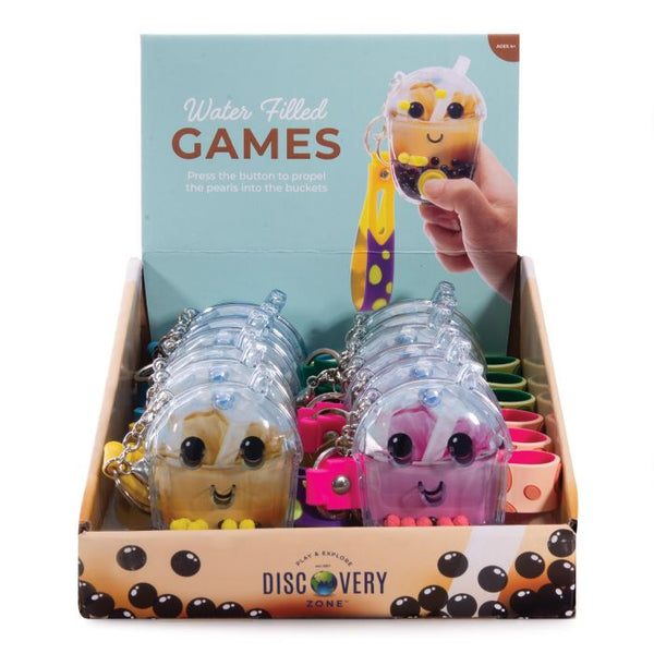 Water Filled Games Keychain - Bubble Tea - IS GIFT