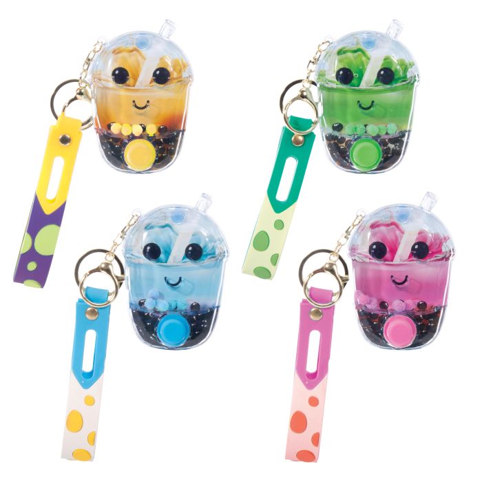 Water Filled Games Keychain - Bubble Tea - IS GIFT