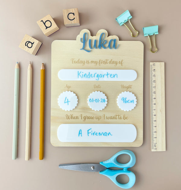 Personalised First day of School Board - Slate - Luma Light
