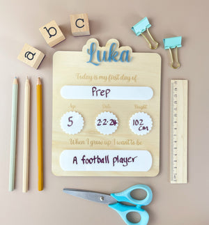 Personalised First day of School Board - Slate - Luma Light