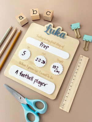 Personalised First day of School Board - Slate - Luma Light