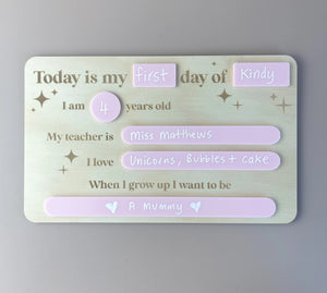 School Board - Pink - Today is my... First & Last day of - Luma Light