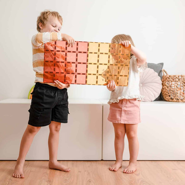 Base Plate pack 2 pc - Lemon & Peach - Connetix Tiles