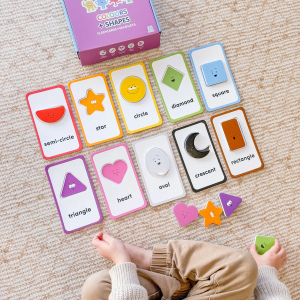 Flashcards & Magnetic Colours & Shapes - Curious Columbus