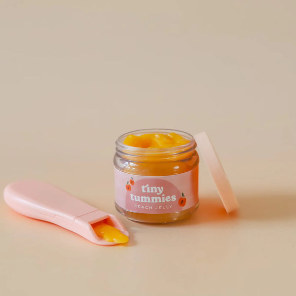 Tiny Tummies Peach Jelly Food Jar and Spoon Set - Tiny Harlow