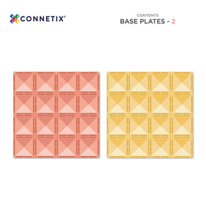 Base Plate pack 2 pc - Lemon & Peach - Connetix Tiles