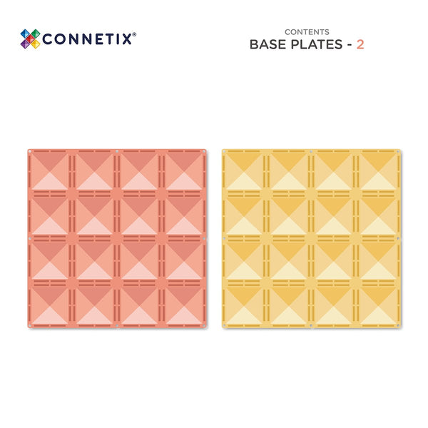 Base Plate pack 2 pc - Lemon & Peach - Connetix Tiles