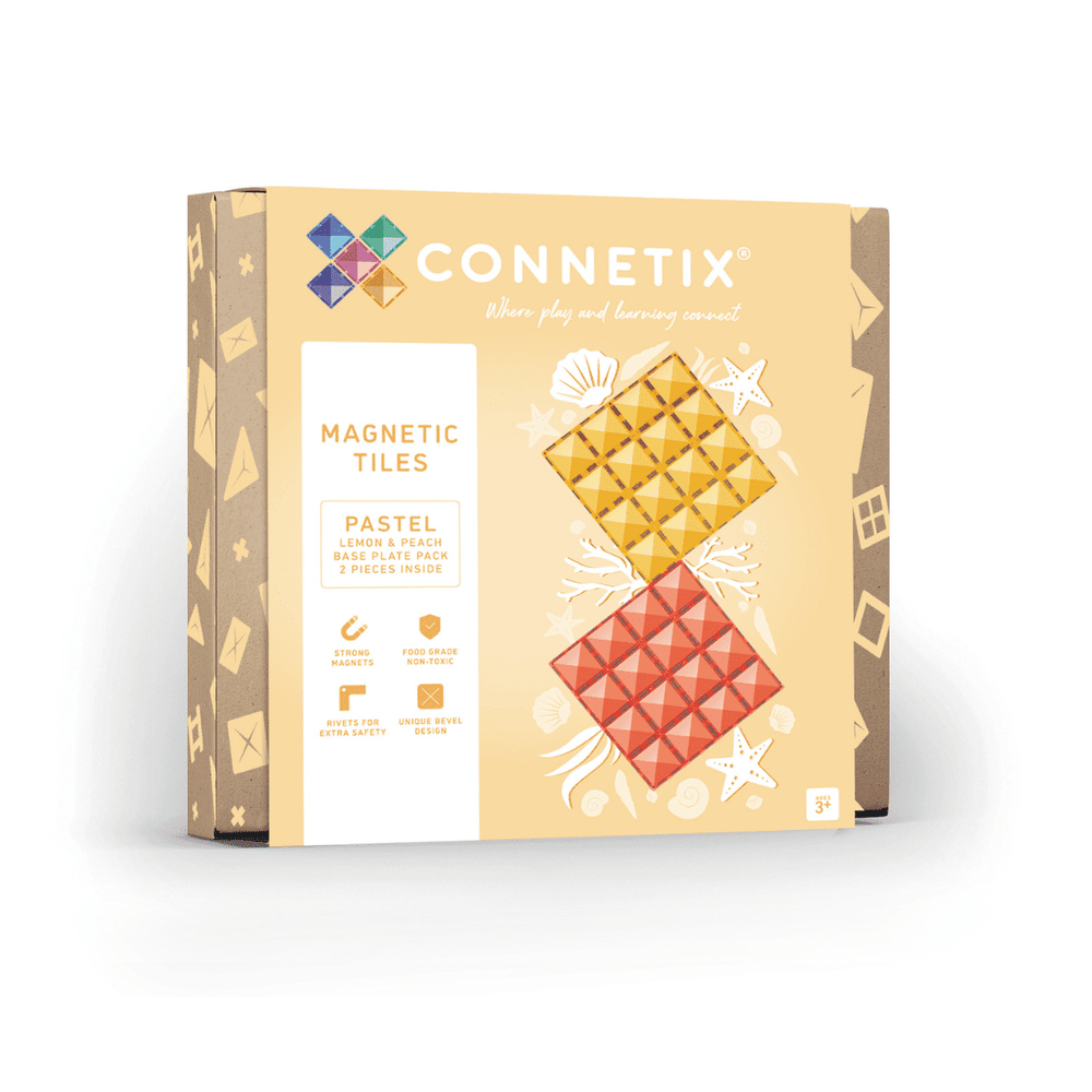 Base Plate pack 2 pc - Lemon & Peach - Connetix Tiles