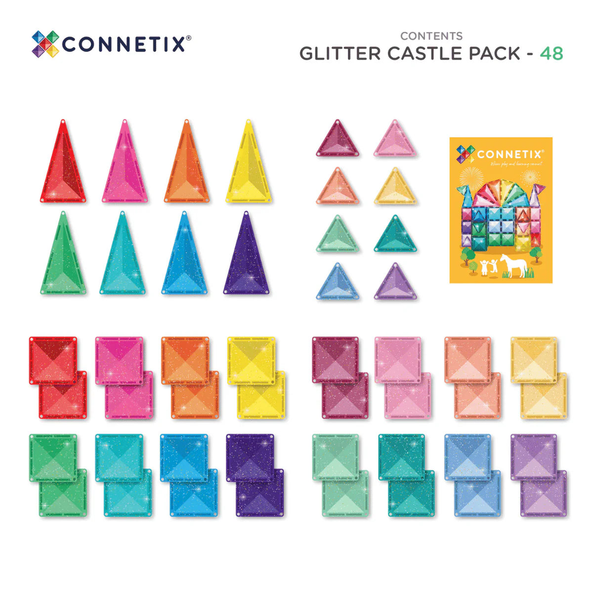 Glitter Castle Pack - 48 piece - Connetix