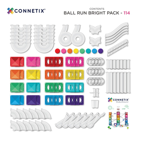 Bright Ball Run Pack 114 pc - NEW - Connetix
