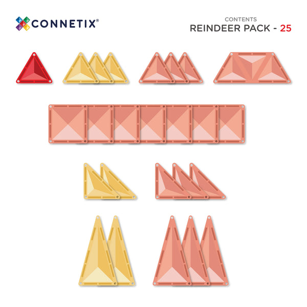 Christmas Reindeer pack 25pc - Connetix