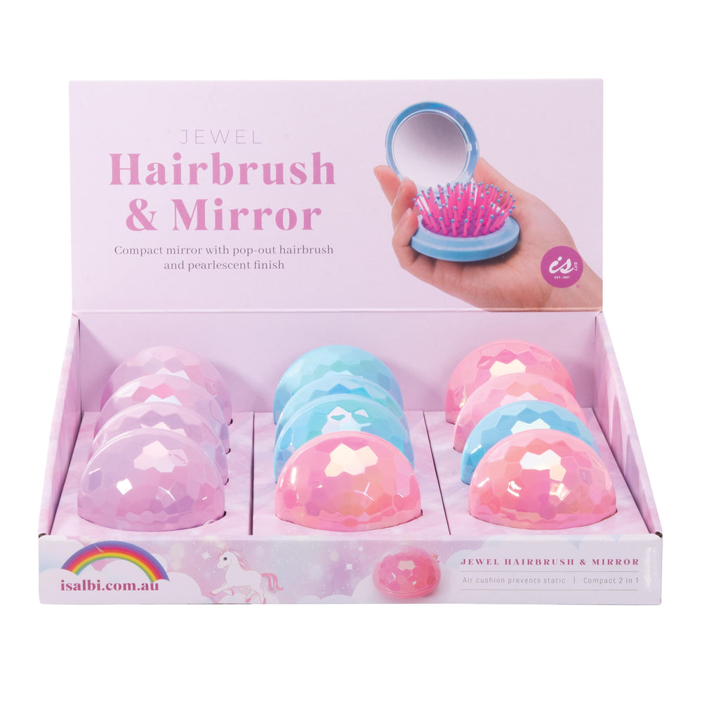 Jewel Compact Hairbrush & Mirror - IS Gift