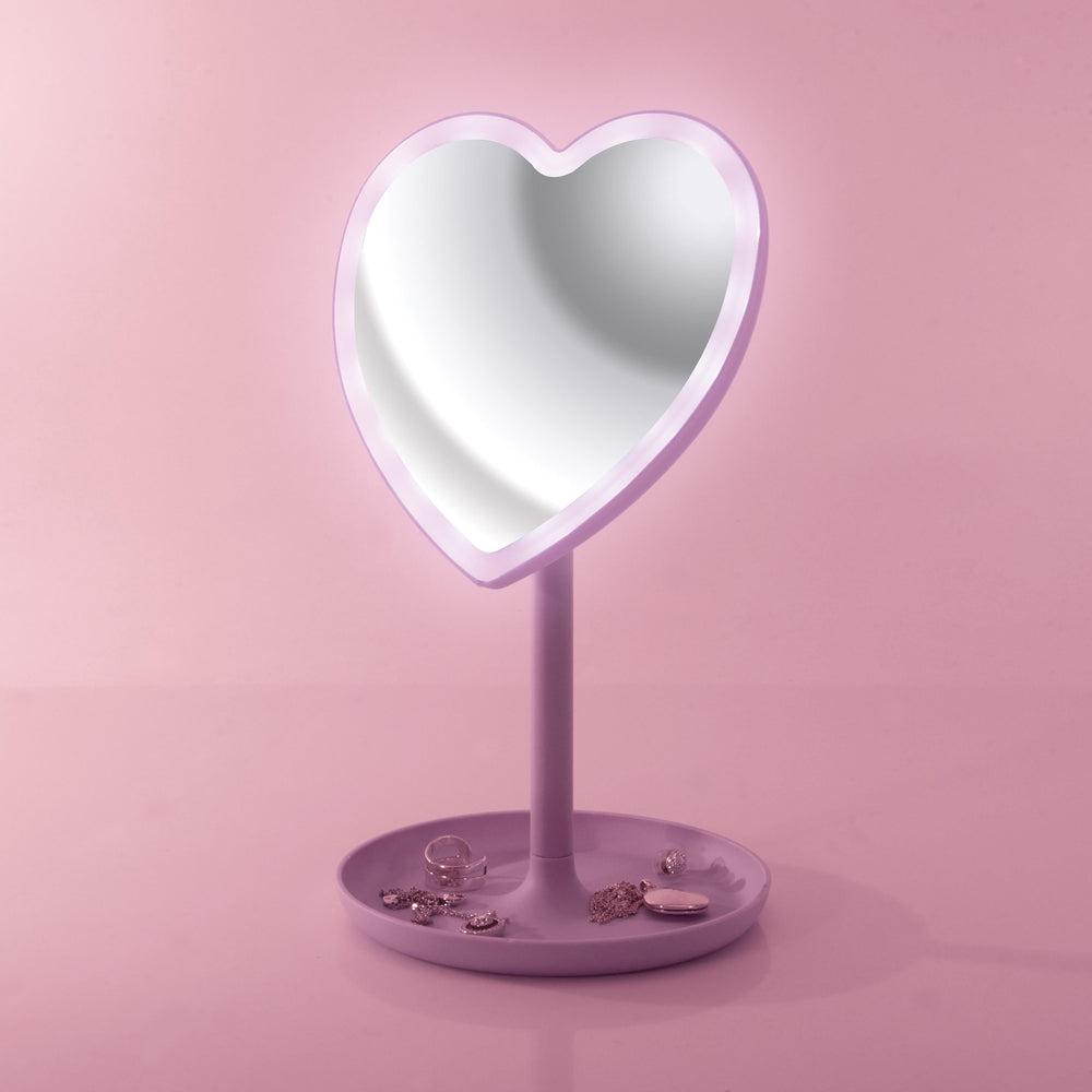 Light up LED Heart Mirror Purple - IS GIFT