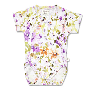 Isla Short Sleeve Organic Kimono Bodysuit - Snuggle Hunny