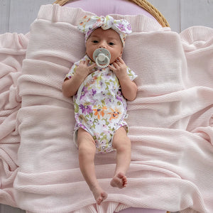 Isla Short Sleeve Organic Kimono Bodysuit - Snuggle Hunny
