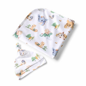 Dragon Organic Jersey Wrap & Beanie Set - Snuggle Hunny