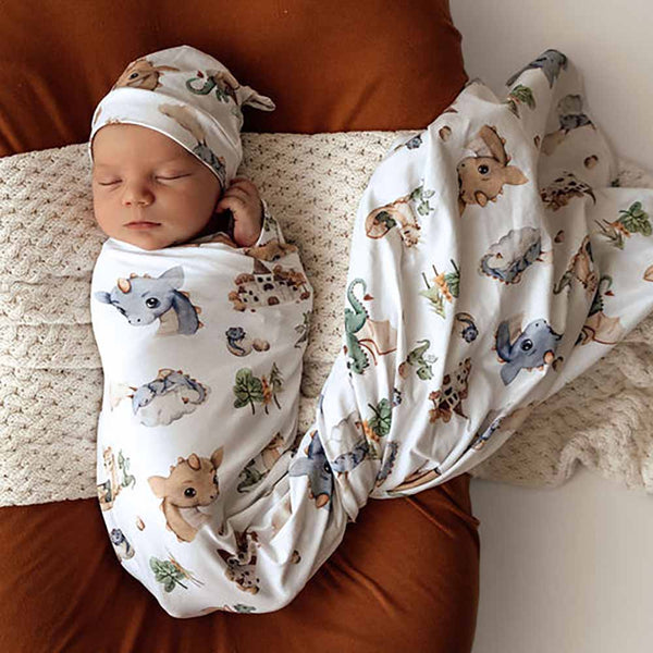 Dragon Organic Jersey Wrap & Beanie Set - Snuggle Hunny