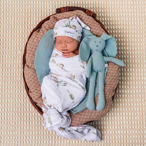 Duck Pond Organic Jersey Wrap & Beanie Set - Snuggle Hunny
