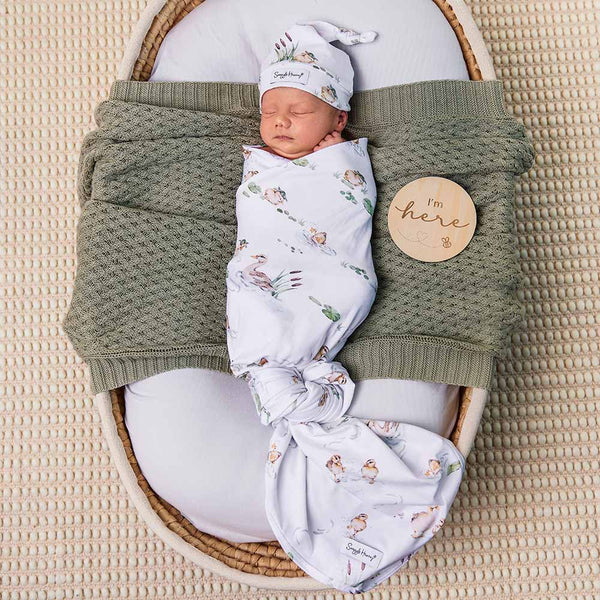 Duck Pond Organic Jersey Wrap & Beanie Set - Snuggle Hunny