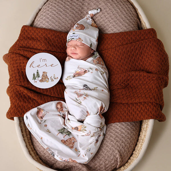 Bears Organic Jersey Wrap & Beanie Set - Snuggle Hunny