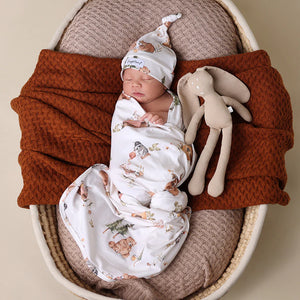 Bears Organic Jersey Wrap & Beanie Set - Snuggle Hunny