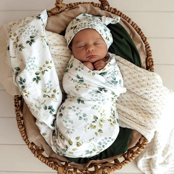 Eden Organic Jersey Wrap & Topknot Set - Snuggle Hunny