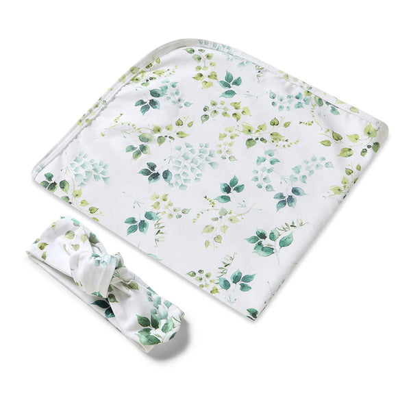 Eden Organic Jersey Wrap & Topknot Set - Snuggle Hunny