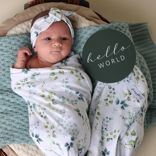 Eden Organic Jersey Wrap & Topknot Set - Snuggle Hunny