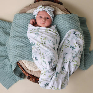 Eden Organic Jersey Wrap & Topknot Set - Snuggle Hunny