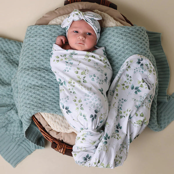 Eden Organic Jersey Wrap & Topknot Set - Snuggle Hunny