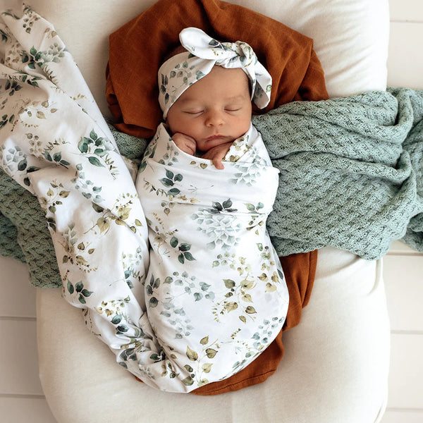 Eden Organic Jersey Wrap & Topknot Set - Snuggle Hunny